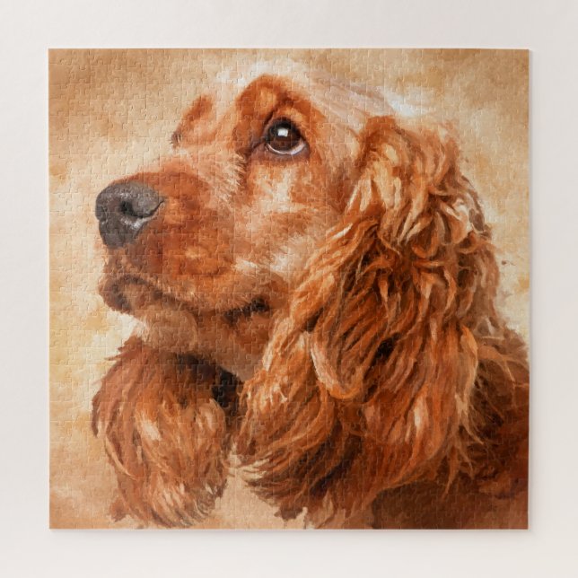 English Cocker Spaniel Dog Digital Art Jigsaw Puzzle (Vertical)