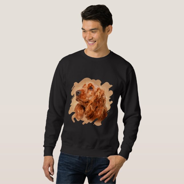 English Cocker Spaniel Dog Digital Art Sweatshirt (Front Full)