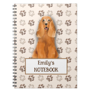 English Cocker Spaniel dog footprint customizable  Notebook