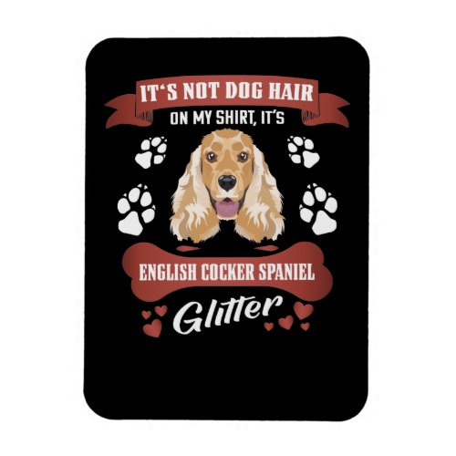 English Cocker Spaniel Dog Hair Glitter Magnet