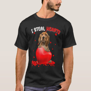 English Cocker Spaniel Dog I Steal Hearts Cute Val T-Shirt