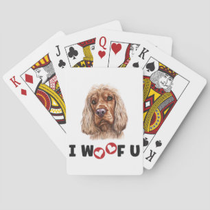 English Cocker Spaniel Dog I Woof You Poker Cards