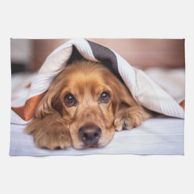 English Cocker Spaniel Dog Kitchen Towel (Horizontal)