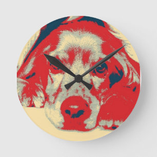 English cocker spaniel, Dog, Puppy Round Clock