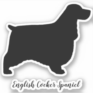 English Cocker Spaniel Dog Silhouette Vinyl Sticker