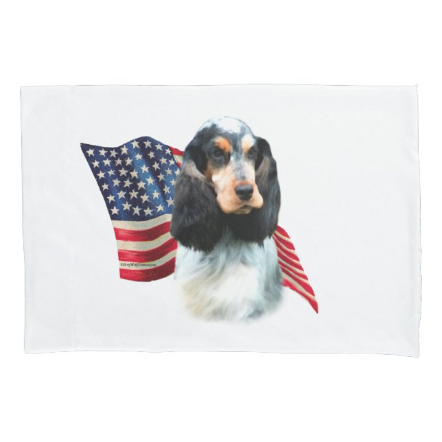 English Cocker Spaniel Flag Pillow Case (Front-Left)