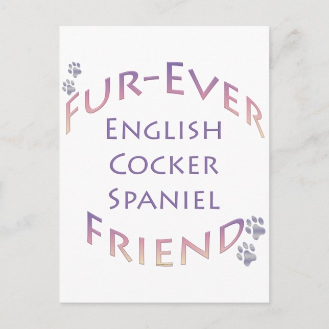 English Cocker Spaniel Furever; Cocker Love Postcard (Front)