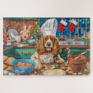 English Cocker Spaniel Holiday Baking: Christmas Jigsaw Puzzle