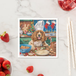 English Cocker Spaniel Holiday Baking: Christmas Napkins