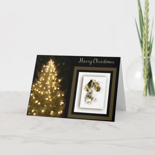 English Cocker Spaniel Holiday Card (Front)