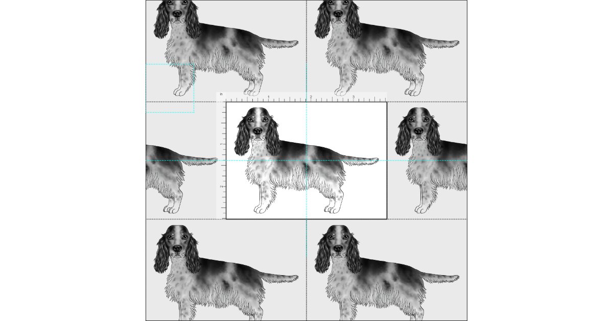 English Cocker Pattern English Cocker Spaniel In Black And White Pattern Fabric | Zazzle