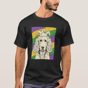 English Cocker Spaniel Jester Mardi Gras Dog Mom D T-Shirt
