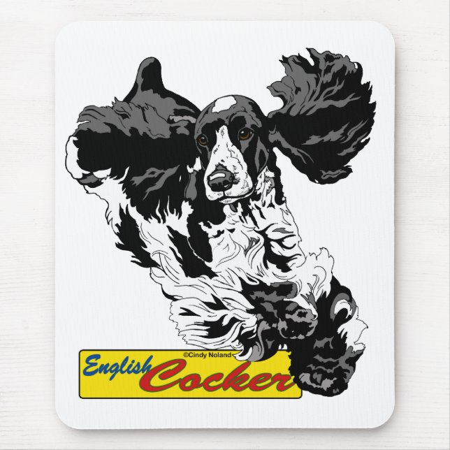 English Cocker Spaniel Jumping Mouse Pad (Front)