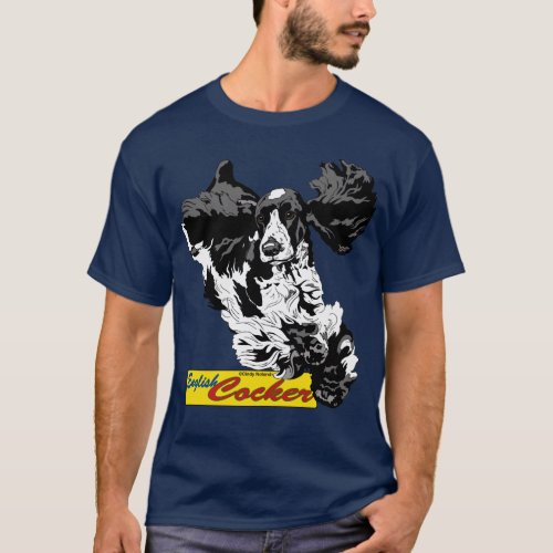 English Cocker Spaniel Jumping T_Shirt