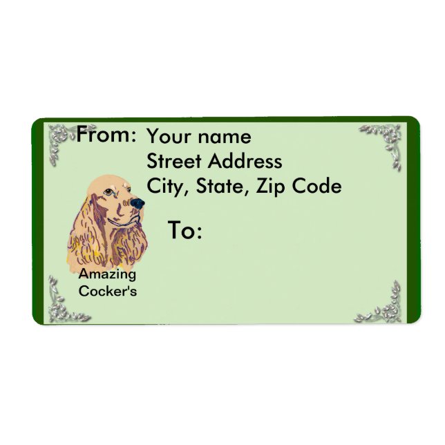 English Cocker Spaniel Label (Front)