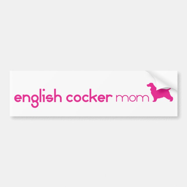 English Cocker Spaniel Mom Bumper Sticker (Front)