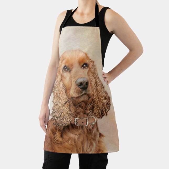 English Cocker Spaniel Painting - Original Dog Art Apron (Insitu)
