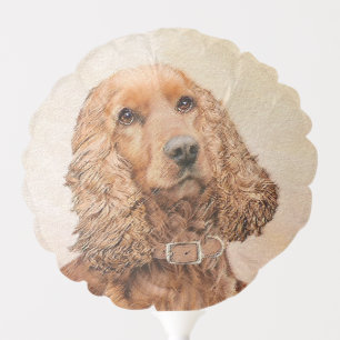 English Cocker Spaniel Painting - Original Dog Art Balloon