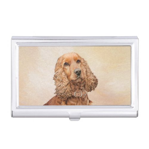 English Cocker Spaniel Painting _ Original Dog Art Business Card Case