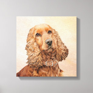 English Cocker Spaniel Painting - Original Dog Art Canvas Print