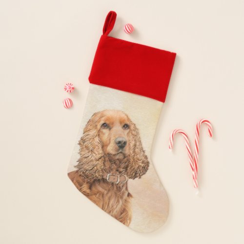 English Cocker Spaniel Painting _ Original Dog Art Christmas Stocking