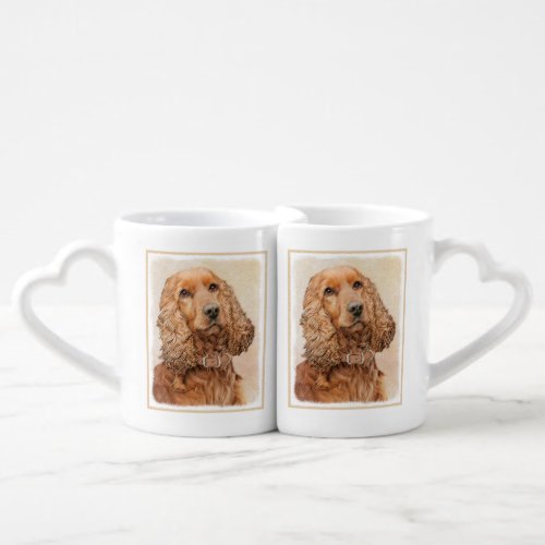 English Cocker Spaniel Painting _ Original Dog Art Coffee Mug Set