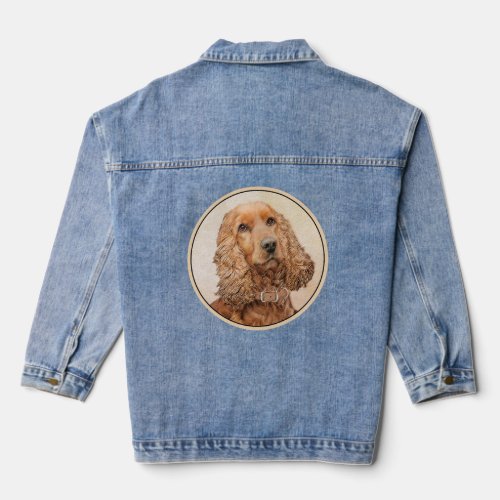English Cocker Spaniel Painting _ Original Dog Art Denim Jacket