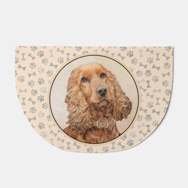 English Cocker Spaniel Painting - Original Dog Art Doormat (Front)