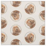 English Cocker Spaniel Painting Original Dog Art Fabric