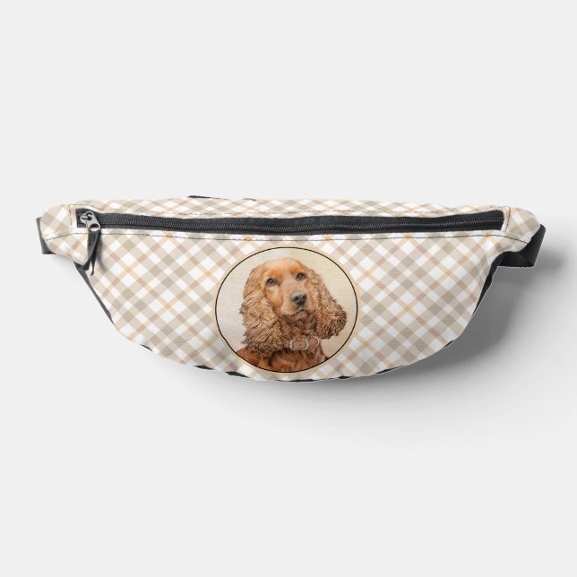 English Cocker Spaniel Painting Original Dog Art Fanny Pack (Lay Down)