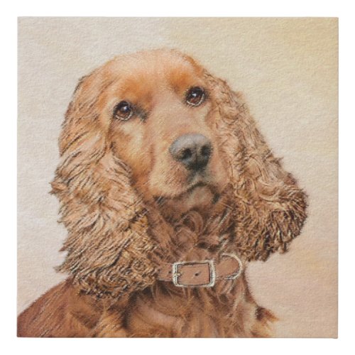 English Cocker Spaniel Painting _ Original Dog Art Faux Canvas Print