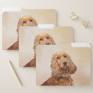 English Cocker Spaniel Painting - Original Dog Art File Folder