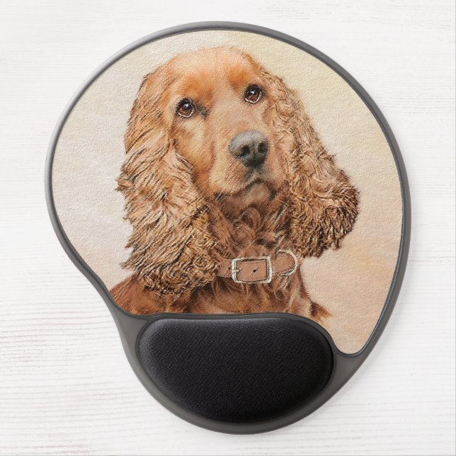 English Cocker Spaniel Painting - Original Dog Art Gel Mouse Pad (Front)