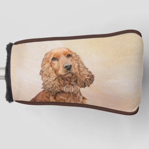 English Cocker Spaniel Painting _ Original Dog Art Golf Head Cover