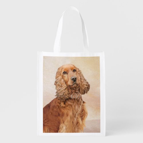 English Cocker Spaniel Painting _ Original Dog Art Grocery Bag