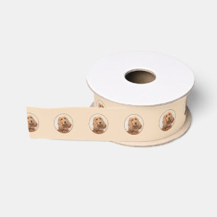 English Cocker Spaniel Painting - Original Dog Art Grosgrain Ribbon