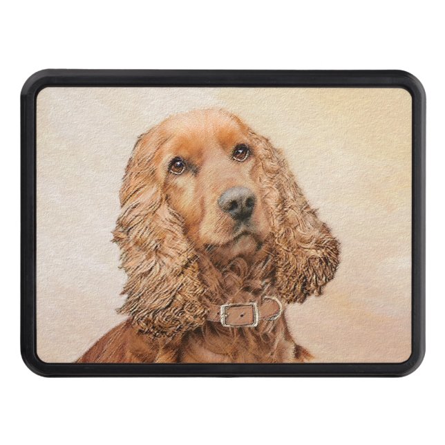 English Cocker Spaniel Painting - Original Dog Art Hitch Cover (Front)