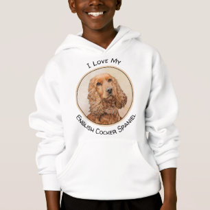 English Cocker Spaniel Painting - Original Dog Art Hoodie