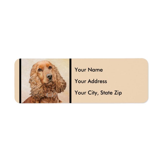 English Cocker Spaniel Painting - Original Dog Art Label (Front)