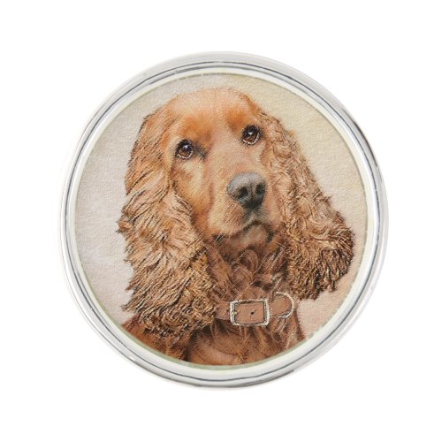 English Cocker Spaniel Painting _ Original Dog Art Lapel Pin