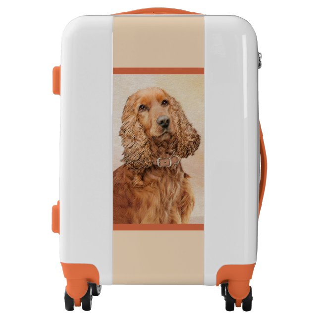 English Cocker Spaniel Painting - Original Dog Art Luggage (Front)