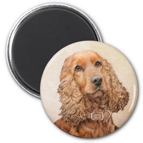 English Cocker Spaniel Painting _ Original Dog Art Magnet