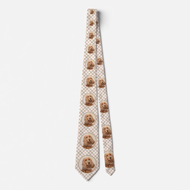 English Cocker Spaniel Painting - Original Dog Art Neck Tie (Front)