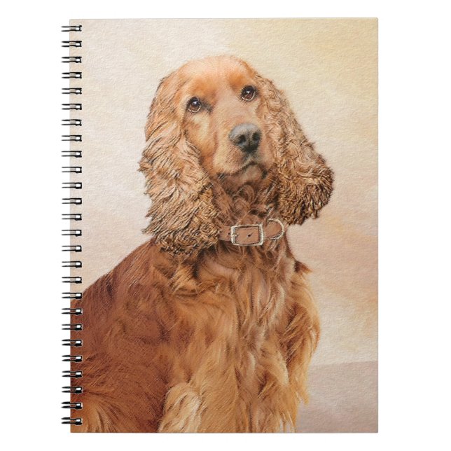 English Cocker Spaniel Painting - Original Dog Art Notebook (Front)