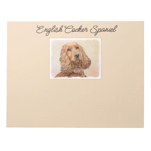 English Cocker Spaniel Painting _ Original Dog Art Notepad
