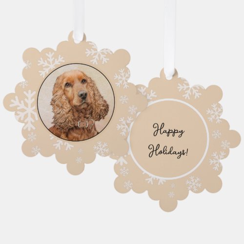 English Cocker Spaniel Painting _ Original Dog Art Ornament Card