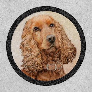 English Cocker Spaniel Painting - Original Dog Art Patch