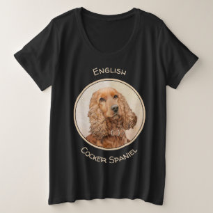 English Cocker Spaniel Painting - Original Dog Art Plus Size T-Shirt