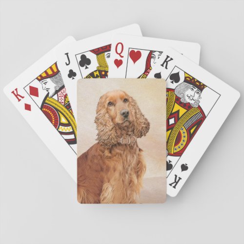 English Cocker Spaniel Painting _ Original Dog Art Poker Cards