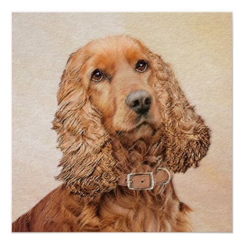 English Cocker Spaniel Painting _ Original Dog Art Poster